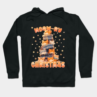 Kawaii Cute Ginger Cat Catmas Tree: Meowry Christmas Hoodie